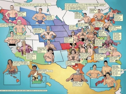 shitloadsofwrestling:This is a very cool piece of art showing the territories that existed between t