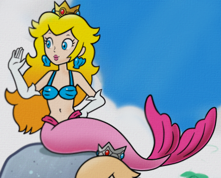speedyssketchbook:  firegon55:  Official art of Peach, Daisy, and Rosalina as Mermaids. I wish I could’ve found the original version but whatever.  I would like to know what this belongs to.  :o  None the less, plans for mermaid stuffs….rising….