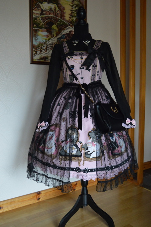 dollknight: New dress!★ ★Angelic Pretty - Princess Cat JSK in pink/black★