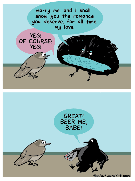 larstheyeti:  Courtship vs. Marriage 