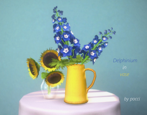 Blue flower in yellow vase.Sorry for just one CC with high polycount after long absence.  But i