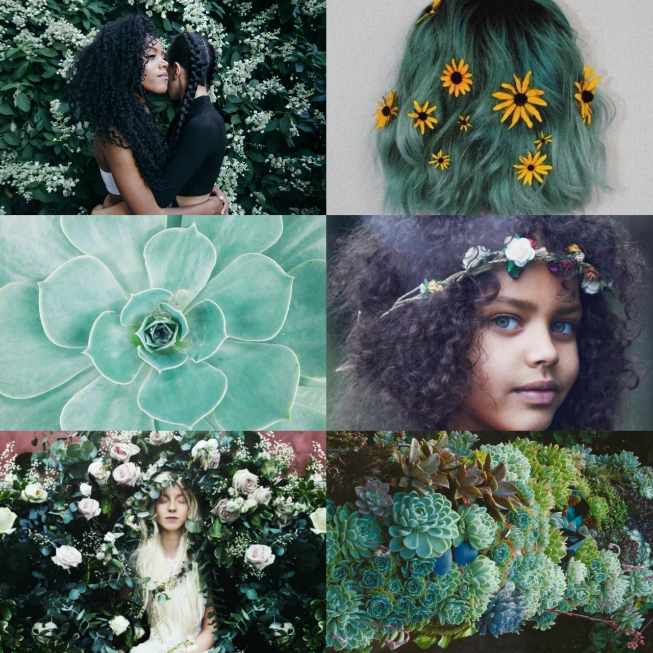 wingedwolves:  floral wreathed girls  
