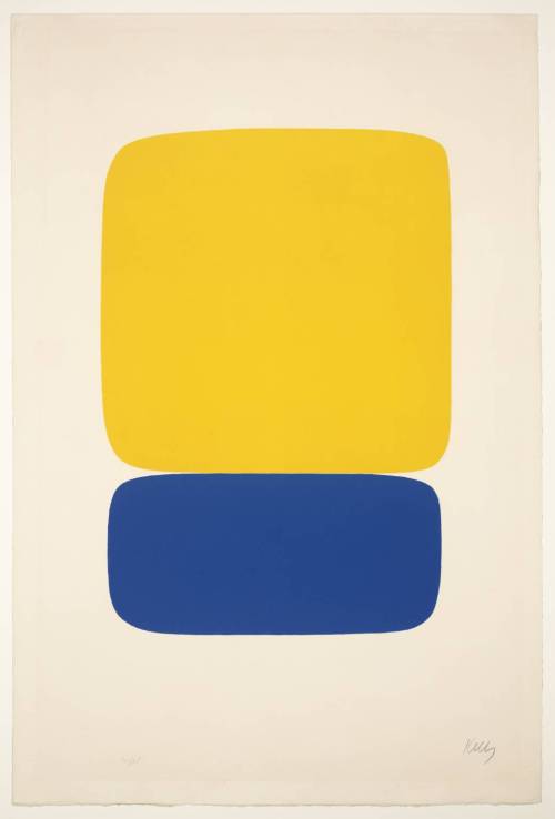 contemporary-art-blog:Ellsworth Kelly, ‘Yellow over Dark Blue’ 1964Contemporary-Art-Blog