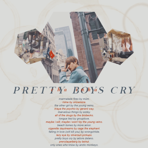 CREATE A PLAYLIST.❛❛ pretty boys cry ❞ is a playlist featuring 15 songs that cha inha resonates with