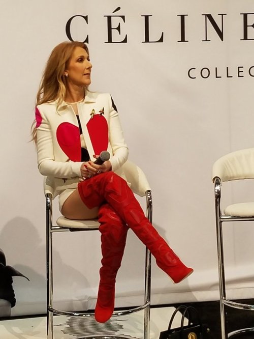 eyes-on-celinedion: Celine launches her line of handbags luggage in las vegas. [x] [x]