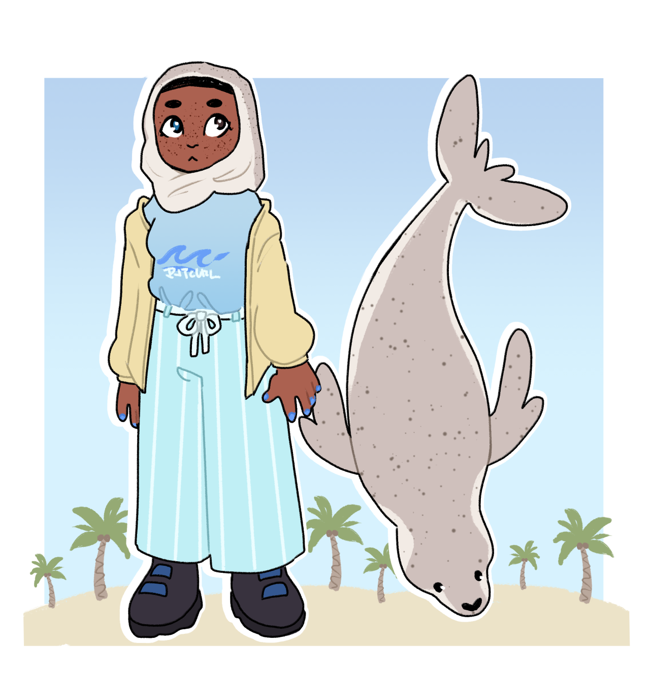 July 13, 2022. character design exercise of a selkie girl