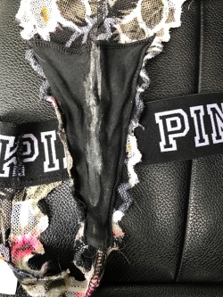 estebanhazit:  GFs cousins thong!! #1  she’s in town for the wknd last night. I got up to go work these were on my seat!! Its safe to say she knows and is helping me out!!