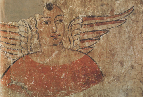 Winged male figure, with Hellenistic influences, from the frescoessigned “Tita” in the Loulan site o