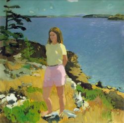 Lyghtmylife:  Porter, Fairfield [American Painter, 1907-1975]Girl In A Landscape1965Oil