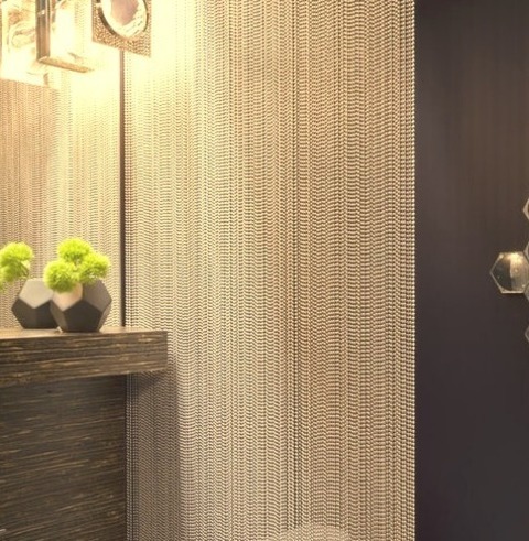 Powder Room - BathroomPowder Room - Mid-sized Contemporary Powder Room Idea With A Vessel Sink, Flat-panel