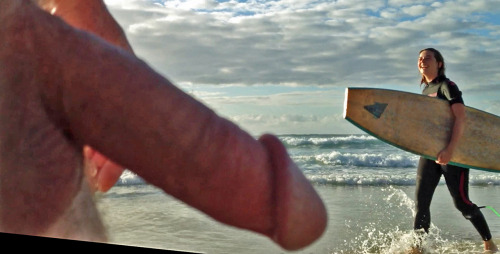 &ldquo;That looks almost as hard as my surfboard!&rdquo; Get your CFNM updates @ www.AllThin