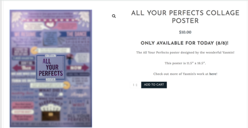 EXCITING NEWS!Colleen Hoover (my fave author ever) is selling my All Your Perfects poster design on 