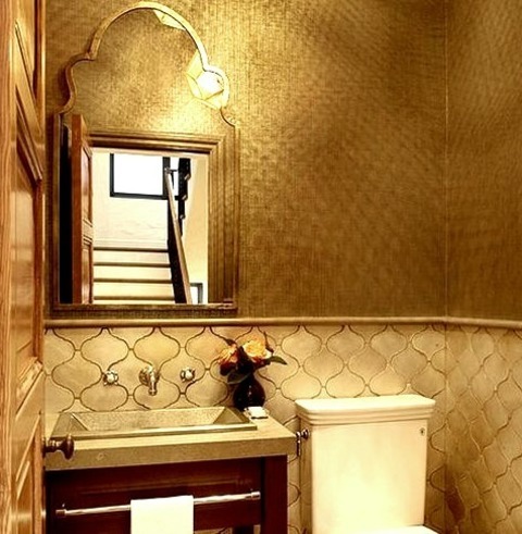 Mediterranean Powder Room - Powder Room
