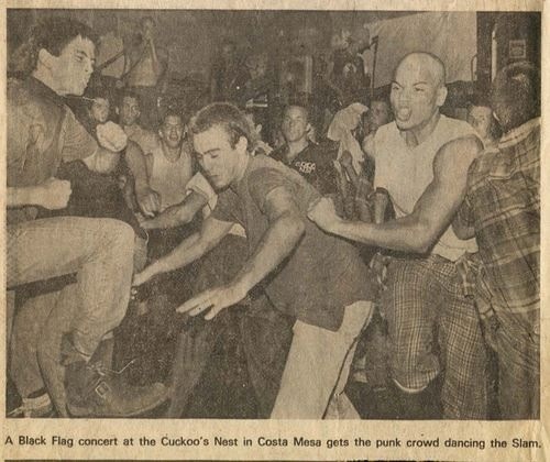 guerrilla0perator:  Newspaper clipping of the crowd during a Black Flag concert 