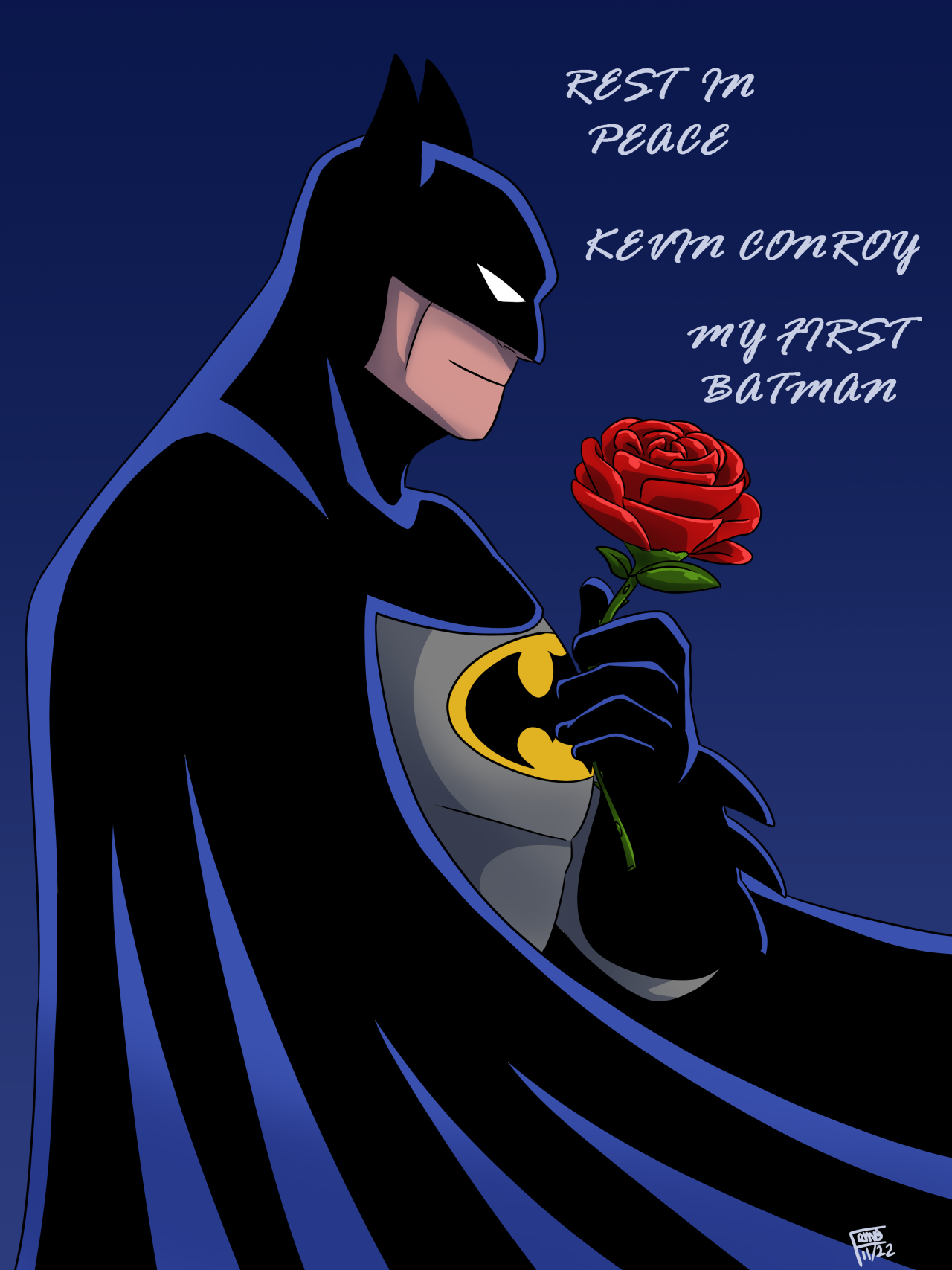 To my first batman you will be missed dearly morgane rmb art