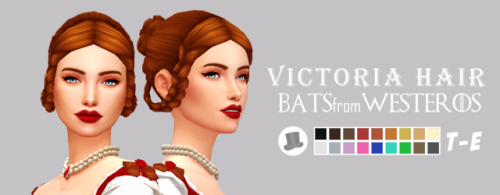 batsfromwesteros: VICTORIA HAIR - BatsFromWesteros BGC Hat compatible Teen - Elder 18 default EA col