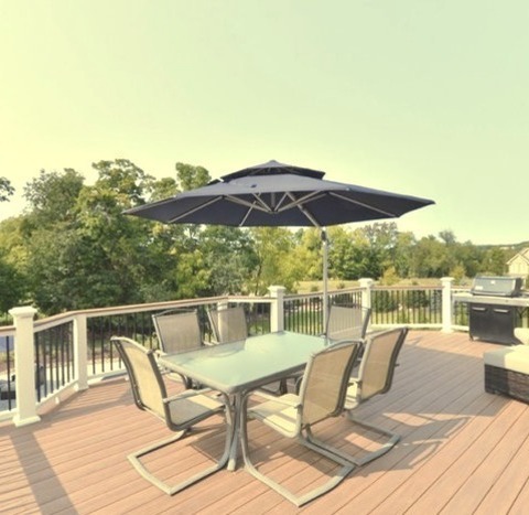 Craftsman Deck New YorkDeck - Large Craftsman Backyard Second Story Mixed Material Railing Deck Idea
