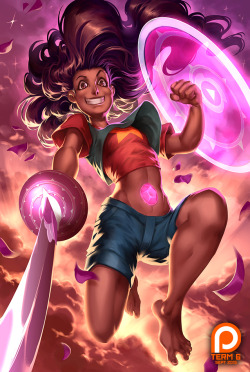 quirkilicious:  Fight Together by Quirkilicious   Really excited when “Sworn to the Sword” made Connie a force to be reckoned with, can’t wait for the fusion badassery! Also a treat when my favorite character (Pearl) gets more backstory &lt;3I was