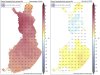 Mean temperature anomaly in Finland, December 2020 - January 2021.