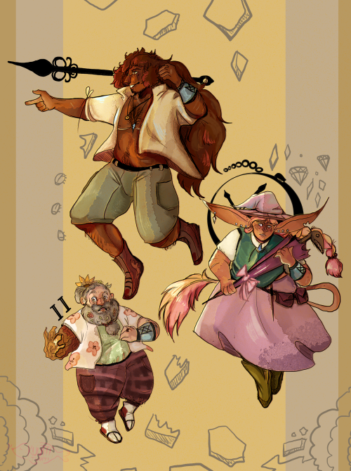 huitunkuutti:Eleventh Hour[Id: Digital drawing of the main characters from Taz:Balance in Eleventh H