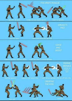 aquasaber:  pr1nceshawn:  Alternative Lightsaber Techniques.  I might have reblogged this already but here it is again. 