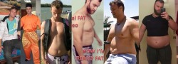 fattdudess:  fatguyworld:  Sim mo from 06 to now. Bulking up from skinny to fatboy. There’s no going back for him. Credit to oac47 for the collage.  Wish the pics were bigger.  Some great progress happining there. 