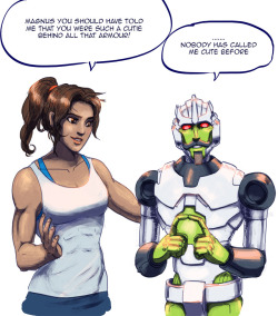 thepopetti:  Mini Minimus would be around the size of a human, wouldn’t he?I don’t remember what happened after LSOTW but if Verity returned to earth I’d like to think she joined the army or something. That’s why she’s so fit.Also: Moegnus