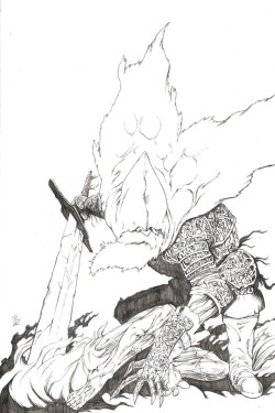 wrathcomics:Another Slave Knight Gael (pencils)