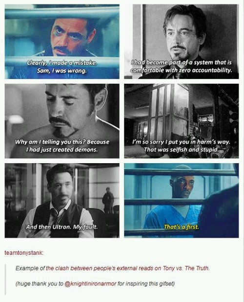 disquietedpalefish: Just a few posts I collected that are nice examples of how Tony Stark is not jus