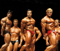 mitos:  Danny Padilla, Franco Columbu, and Tom Platz (1981) (via)