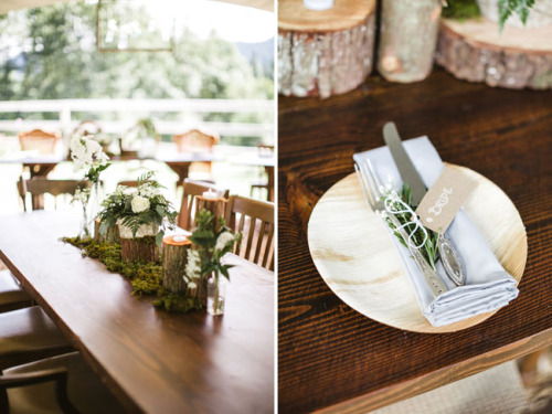 From Green Wedding Shoes, this wilderness wedding on The Brown Family Homestead in Washington is jus