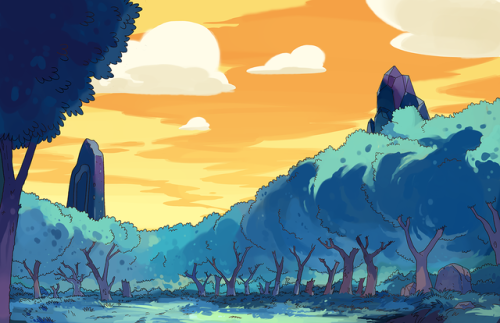 Some BGs I painted for OK KO, from The Perfect Meal, boarded by @haewon-lee and @scrotumnose.First t