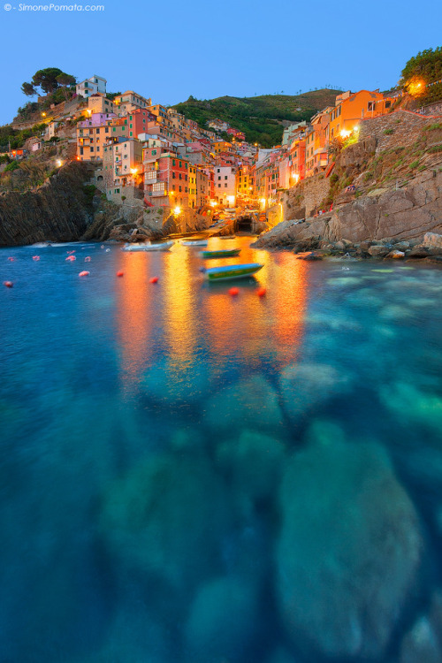 coiour-my-world:Riomaggiore is a village and comune in the province of La Spezia, situated in a smal