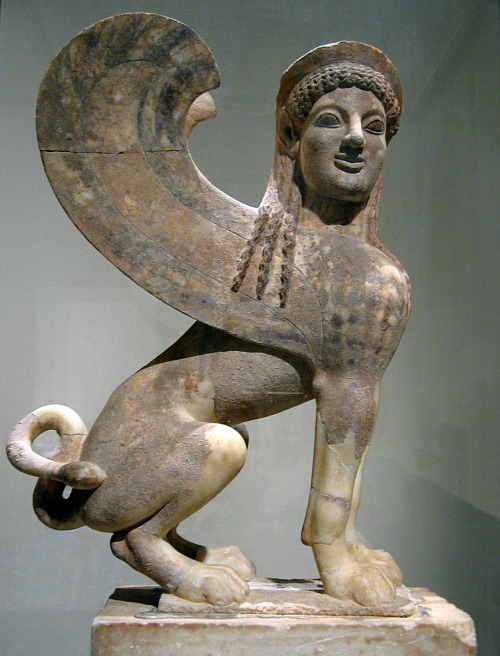 Greek Sphinx, arcaic sculpture