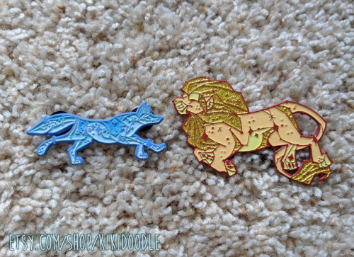  Lion pins and wolf pin NOW LIVE on Etsy! Only 10 complete sets! The rest are blind bag only!Also th