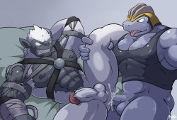 chrispywolf:  Gorillamon &amp; Machoke by maldu 