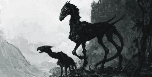 knockturnallley:Harry Potter and the Prisoner of Azkaban Thestral concept art by Rob BlissEven thoug