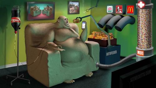 asylum-art-2:    	 		 						 							 					Sad modern world – The twisted satirical illustrations of Steve Cutts A selection of the illustrations of Steve Cutts,  who portrays with a bitter look the excesses of our sad modern world  and of our consumer