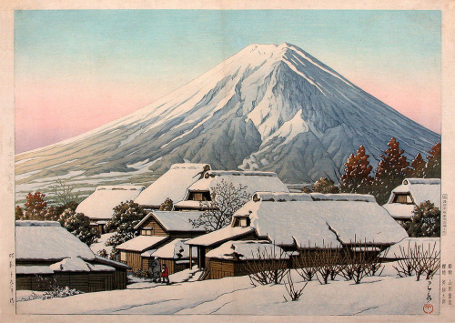 radstudies:Kawase Hasui (Japanese, 1883-1957) - Clearing After a Snowfall in Yoshida