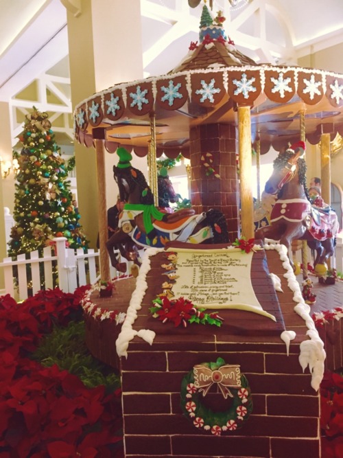 christmasdreamss:Gingerbread carousel at Disney’s Beach Club Resort