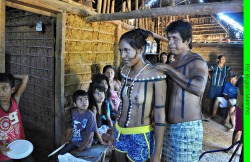 Preparations for a traditional Xerente marriage,