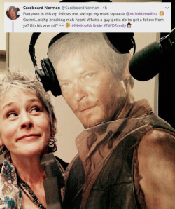 reedusmcbridedaily:  Melissa McBride &amp; Cardboard Norman Reedus