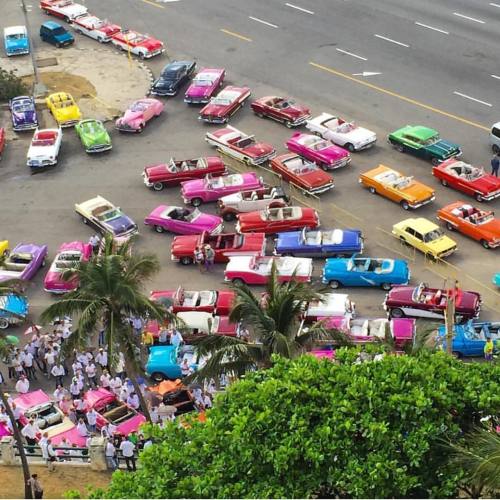 These were the taxis for the Chanel show in Cuba. So dope! #cocochanel #havana #cococuba #cuba