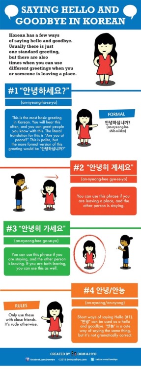 Different ways to say hello/goodbye in Korean