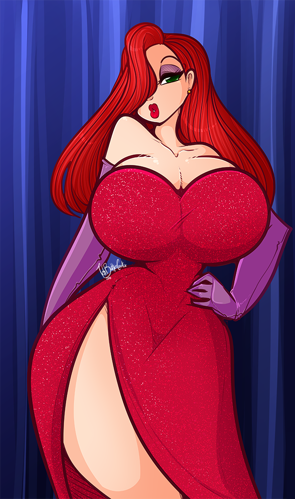 tehbuttercookie:  Another print I did for PRCC! The lovely,curvy,Jessica Rabbit c: