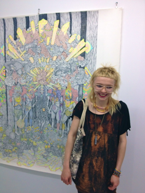 wearepurple:  a pretty girl with a Yolandi cut at Grimes’sss art opening. 