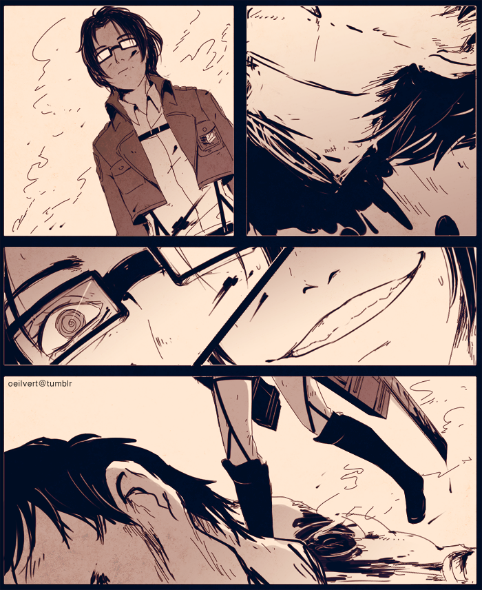 oeilvert:  yeah this is how i imagine this scene nnnnnnnn i think about hanji a lot