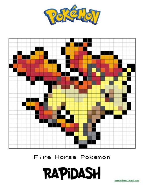 Pokemon:  RapidashPokemon is managed by The Pokemon Company.For more Pokemon perler bead designs che