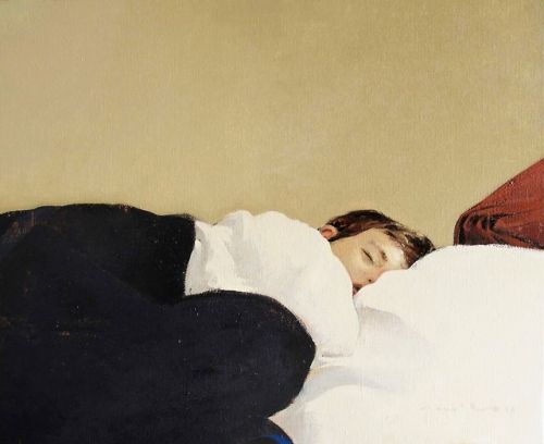 Sleeping   -   Magi Puig Catalan, b.1966-Oil on canvas,