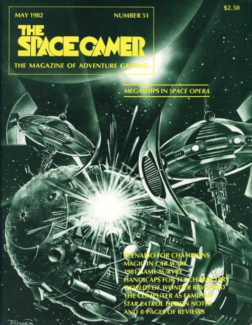 “Megaships in Space Opera” – Frank Brunner cover for The Space Gamer 51, May 1982